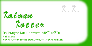 kalman kotter business card
